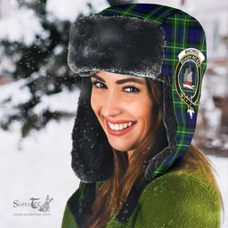 Scottish MacNeill of Colonsay Ancient Clans Tartan Trapper Hat - Crest Classic Scottish Plaid Tartan Plaid