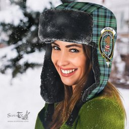 Scottish Melville Clans Tartan Trapper Hat - Crest Classic Scottish Plaid Tartan Plaid