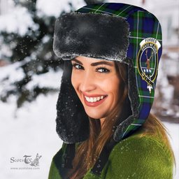 Scottish Forbes Modern Clans Tartan Trapper Hat - Crest Classic Scottish Plaid Tartan Plaid