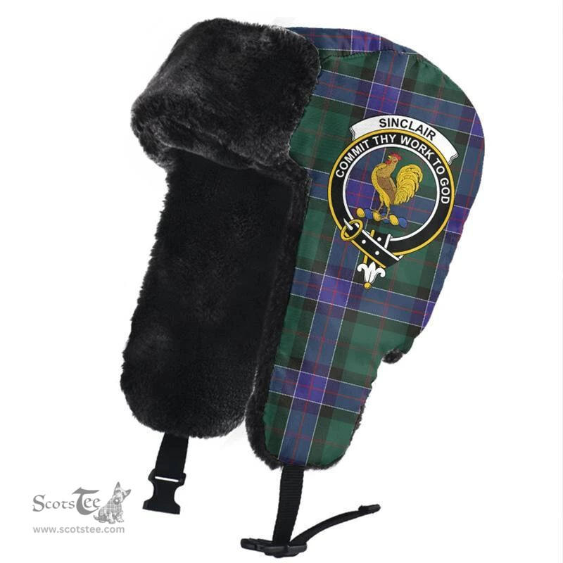 Scottish Sinclair Hunting Modern Clans Tartan Trapper Hat - Crest Classic Scottish Plaid Tartan Plaid