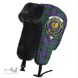 Scottish Sinclair Hunting Modern Clans Tartan Trapper Hat - Crest Classic Scottish Plaid Tartan Plaid