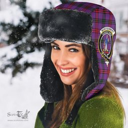 Scottish Montgomery Modern Clans Tartan Trapper Hat - Crest Classic Scottish Plaid Tartan Plaid