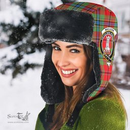 Scottish MacLean of Duart Modern Clans Tartan Trapper Hat - Crest Classic Scottish Plaid Tartan Plaid