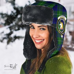Scottish Oliphant Modern Clans Tartan Trapper Hat - Crest Classic Scottish Plaid Tartan Plaid