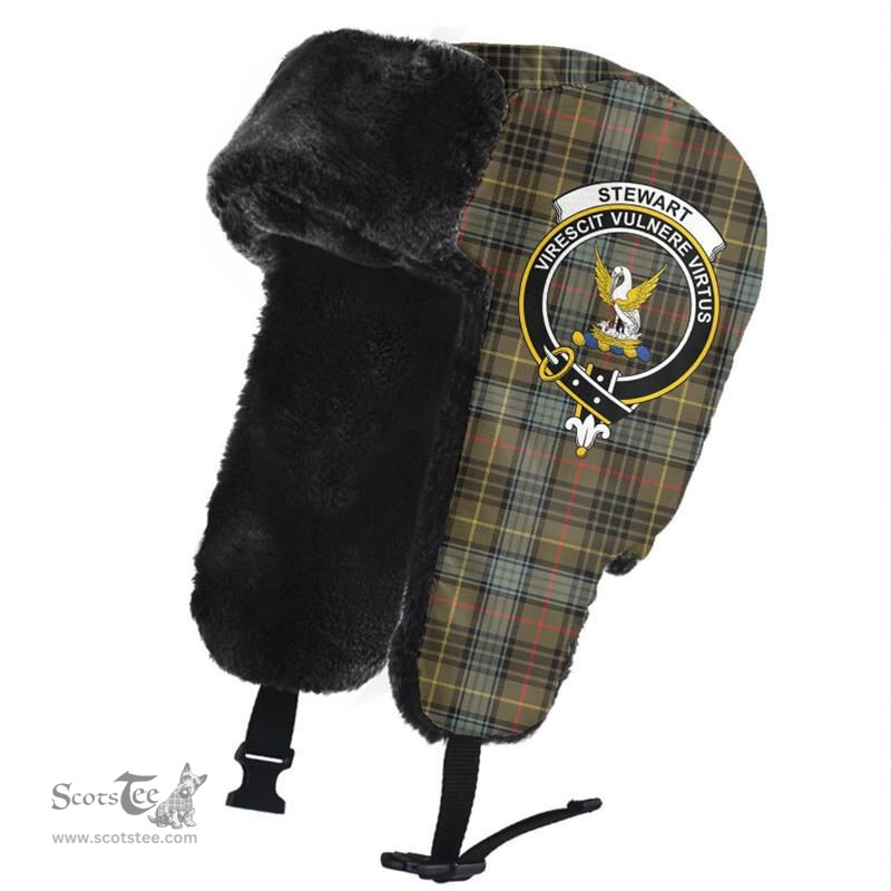 Scottish Stewart Hunting Weathered Clans Tartan Trapper Hat - Crest Classic Scottish Plaid Tartan Plaid