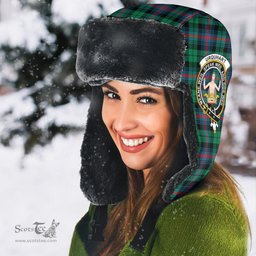 Scottish Urquhart Broad Red Ancient Clans Tartan Trapper Hat - Crest Classic Scottish Plaid Tartan Plaid