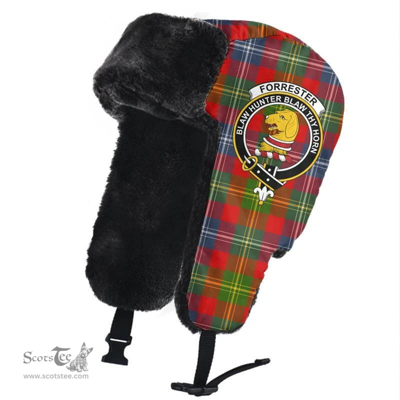 Scottish Forrester Clans Tartan Trapper Hat - Crest Classic Scottish Plaid Tartan Plaid