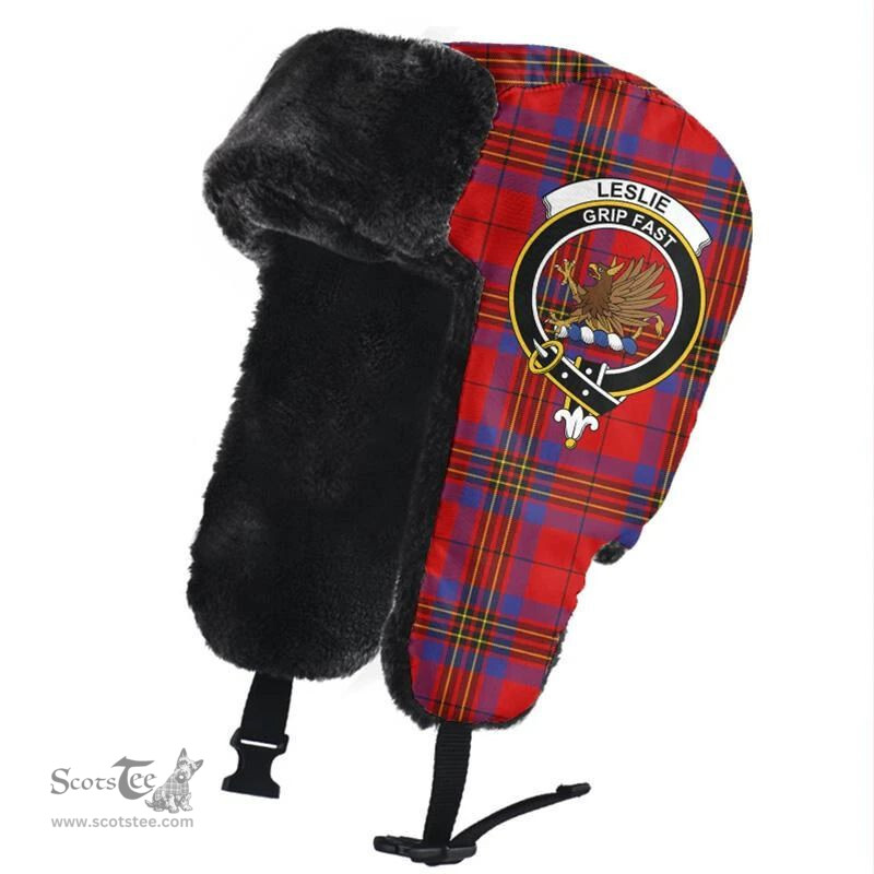 Scottish Leslie Modern Clans Tartan Trapper Hat - Crest Classic Scottish Plaid Tartan Plaid