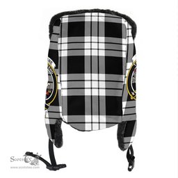 Scottish MacFarlane Black & White Clans Tartan Trapper Hat - Crest Classic Scottish Plaid Tartan Plaid