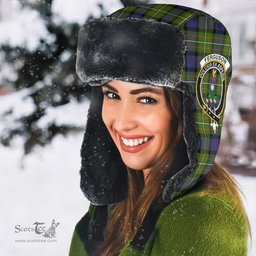 Scottish Fergusson Modern Clans Tartan Trapper Hat - Crest Classic Scottish Plaid Tartan Plaid