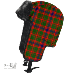Scottish Kinninmont Clan Tartan Trapper Hat - Classic Scottish Plaid Tartan Plaid