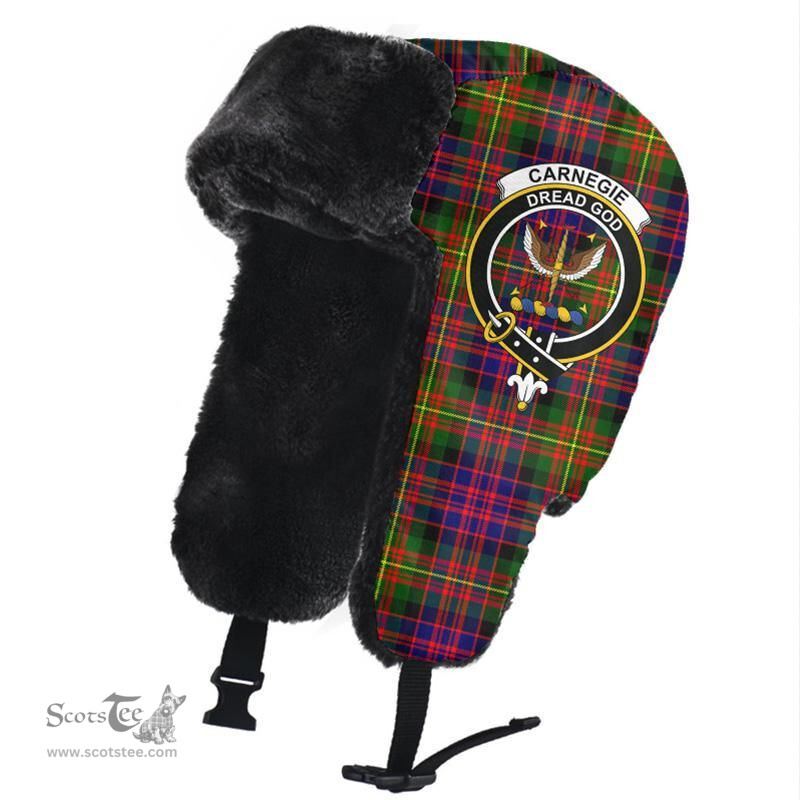 Scottish Carnegie Modern Clans Tartan Trapper Hat - Crest Classic Scottish Plaid Tartan Plaid