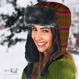 Scottish Kinninmont Clan Tartan Trapper Hat - Classic Scottish Plaid Tartan Plaid