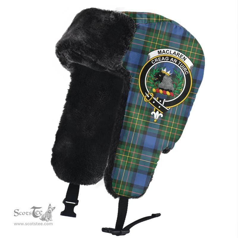 Scottish MacLaren Ancient Clans Tartan Trapper Hat - Crest Classic Scottish Plaid Tartan Plaid