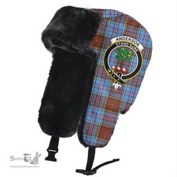 Scottish Anderson Modern Clans Tartan Trapper Hat - Crest Classic Scottish Plaid Tartan Plaid