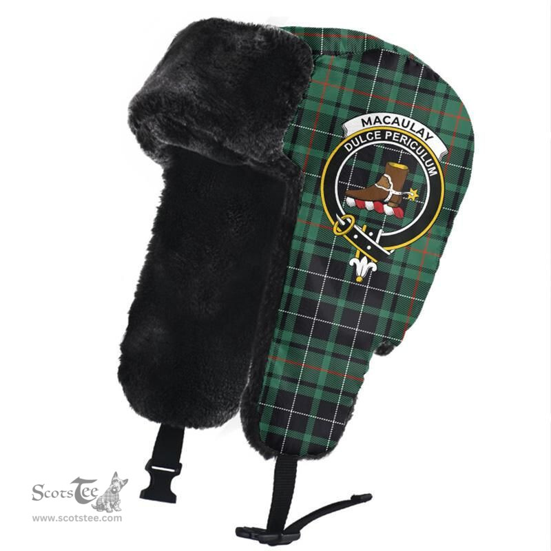 Scottish MacAulay Hunting Ancient Clans Tartan Trapper Hat - Crest Classic Scottish Plaid Tartan Plaid