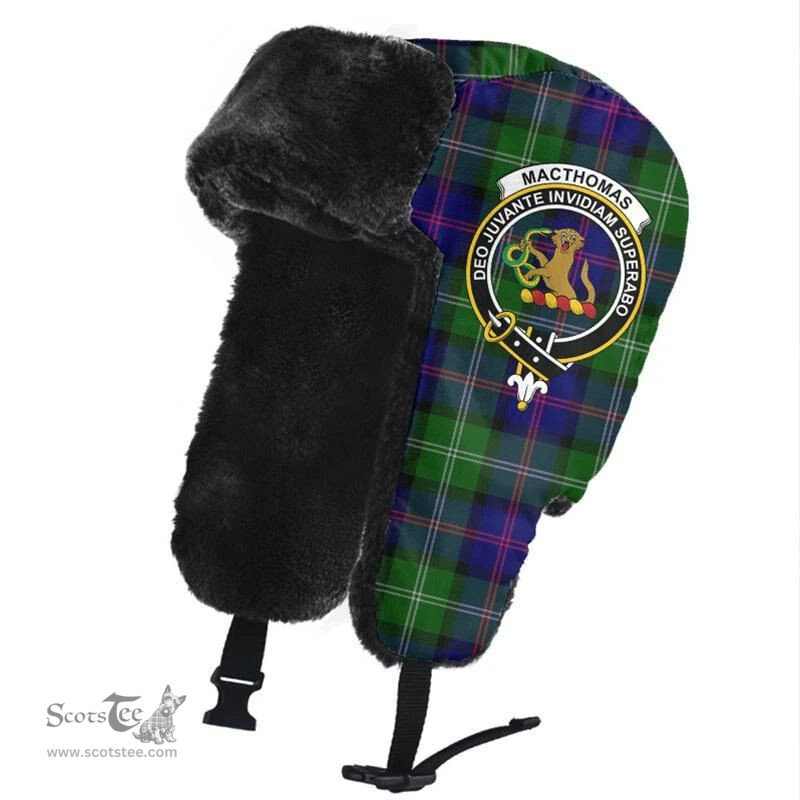Scottish MacThomas Modern Clans Tartan Trapper Hat - Crest Classic Scottish Plaid Tartan Plaid