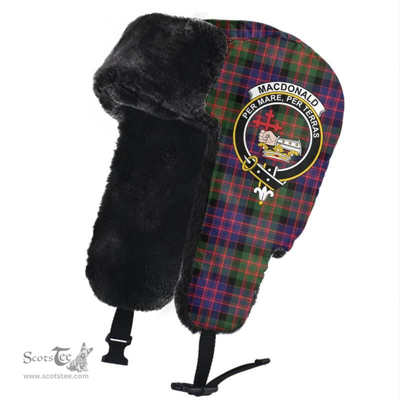 Scottish MacDonald Modern Clans Tartan Trapper Hat - Crest Classic Scottish Plaid Tartan Plaid