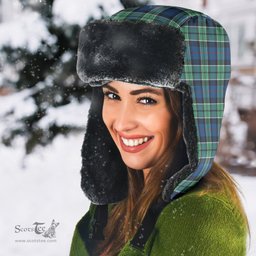 Scottish Leslie Hunting Ancient Clan Tartan Trapper Hat - Classic Scottish Plaid Tartan Plaid