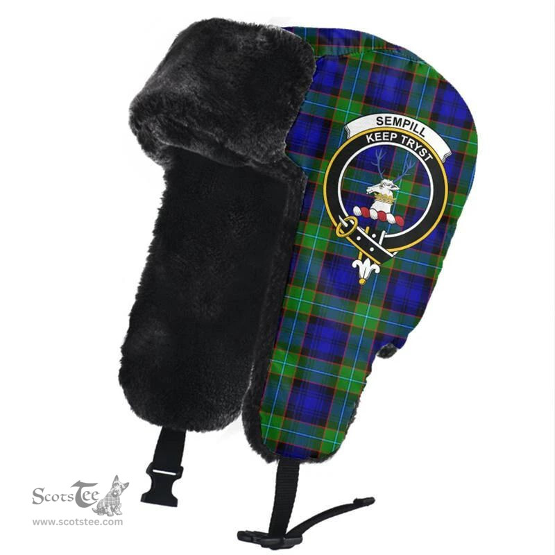 Scottish Sempill Modern Clans Tartan Trapper Hat - Crest Classic Scottish Plaid Tartan Plaid
