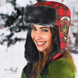 Scottish Seton Modern Clans Tartan Trapper Hat - Crest Classic Scottish Plaid Tartan Plaid