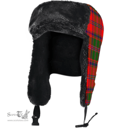 Scottish Stewart of Appin Clan Tartan Trapper Hat - Classic Scottish Plaid Tartan Plaid