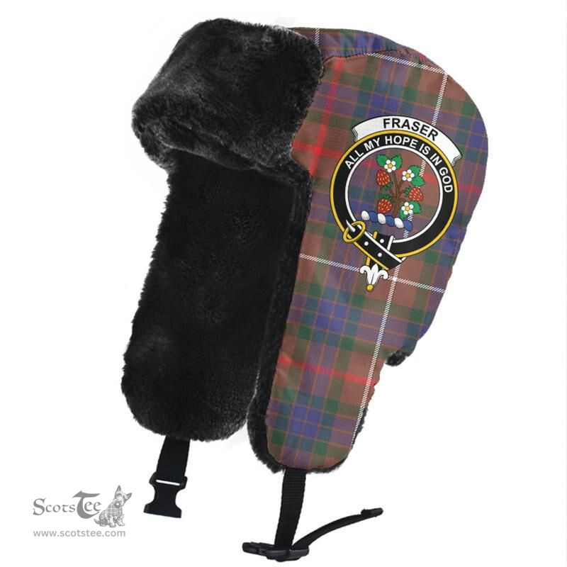 Scottish Fraser Hunting Modern Clans Tartan Trapper Hat - Crest Classic Scottish Plaid Tartan Plaid