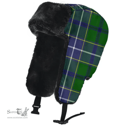 Scottish Wishart Hunting Clan Tartan Trapper Hat - Classic Scottish Plaid Tartan Plaid