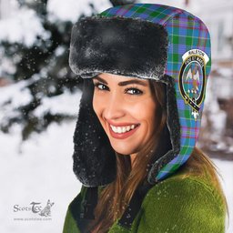 Scottish Ralston Clans Tartan Trapper Hat - Crest Classic Scottish Plaid Tartan Plaid
