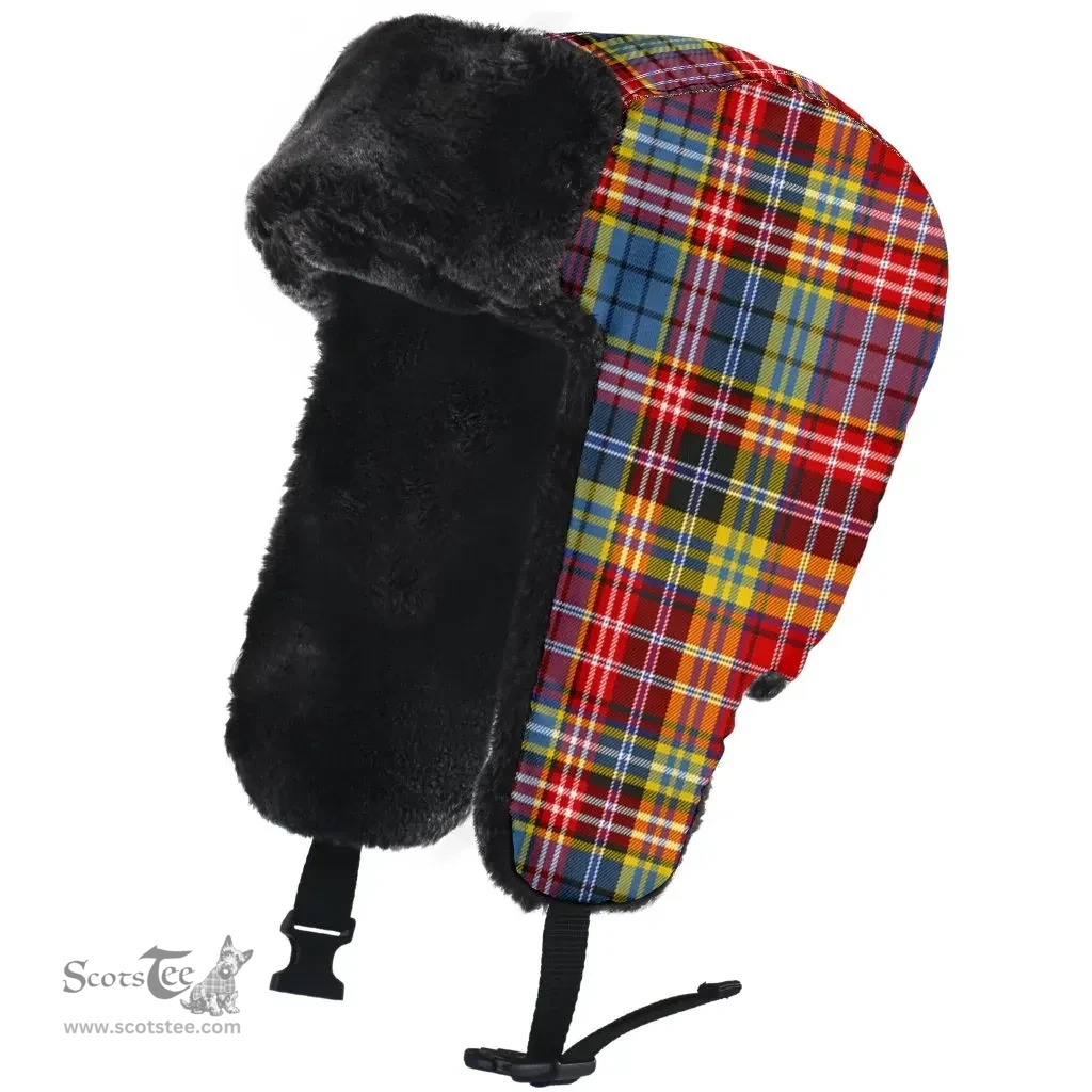 Scottish Ogilvie of Airlie Ancient Clan Tartan Trapper Hat - Classic Scottish Plaid Tartan Plaid