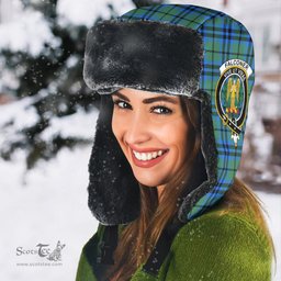 Scottish Falconer Clans Tartan Trapper Hat - Crest Classic Scottish Plaid Tartan Plaid