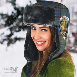 Scottish Nicolson Hunting Ancient Clans Tartan Trapper Hat - Crest Classic Scottish Plaid Tartan Plaid