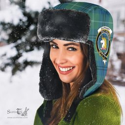 Scottish Oliphant Ancient Clans Tartan Trapper Hat - Crest Classic Scottish Plaid Tartan Plaid