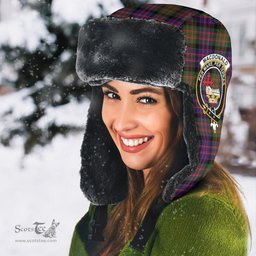 Scottish MacDonald Modern Clans Tartan Trapper Hat - Crest Classic Scottish Plaid Tartan Plaid