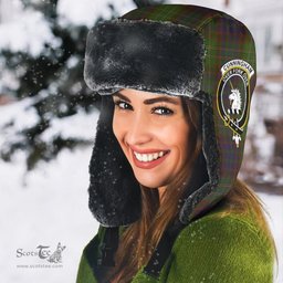 Scottish Cunningham Hunting Modern Clans Tartan Trapper Hat - Crest Classic Scottish Plaid Tartan Plaid