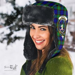 Scottish Sempill Modern Clans Tartan Trapper Hat - Crest Classic Scottish Plaid Tartan Plaid