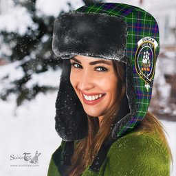Scottish Duncan Modern Clans Tartan Trapper Hat - Crest Classic Scottish Plaid Tartan Plaid