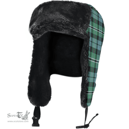 Scottish Melville Clan Tartan Trapper Hat - Classic Success Scottish Plaid Tartan Plaid
