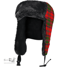 Scottish Stewart of Appin Modern Clan Tartan Trapper Hat - Classic Scottish Plaid Tartan Plaid