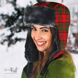 Scottish Stewart of Appin Modern Clan Tartan Trapper Hat - Classic Scottish Plaid Tartan Plaid