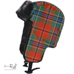Scottish MacLean of Duart Ancient Clan Tartan Trapper Hat - Classic Scottish Plaid Tartan Plaid