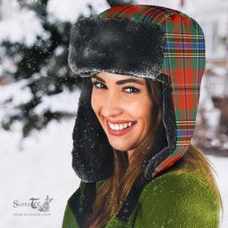 Scottish MacLean of Duart Ancient Clan Tartan Trapper Hat - Classic Scottish Plaid Tartan Plaid