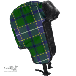 Scottish Wishart Hunting Clan Tartan Trapper Hat - Classic Scottish Plaid Tartan Plaid