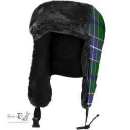 Scottish Wishart Hunting Clan Tartan Trapper Hat - Classic Scottish Plaid Tartan Plaid
