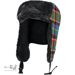Scottish Stirling (of Cadder-Present Chief) Clan Tartan Trapper Hat - Classic Scottish Plaid Tartan Plaid