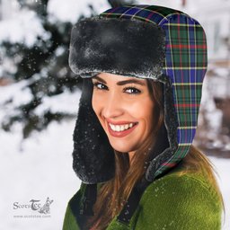 Scottish Ogilvie Hunting Modern Clan Tartan Trapper Hat - Classic Scottish Plaid Tartan Plaid