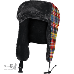 Scottish Ogilvie of Airlie Ancient Clan Tartan Trapper Hat - Classic Scottish Plaid Tartan Plaid
