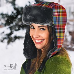 Scottish Ogilvie of Airlie Ancient Clan Tartan Trapper Hat - Classic Scottish Plaid Tartan Plaid