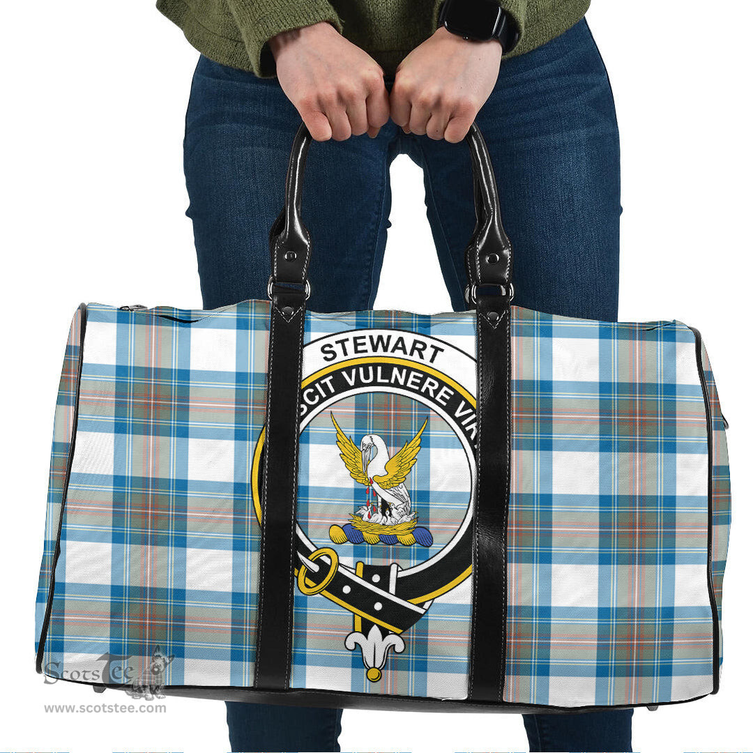 Scottish Stewart Muted Blue Clan Tartan Travel Bag - Crest Classic Scottish Plaid Tartan Plaid