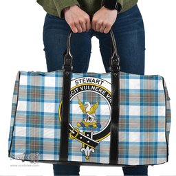 Scottish Stewart Muted Blue Clan Tartan Travel Bag - Crest Classic Scottish Plaid Tartan Plaid
